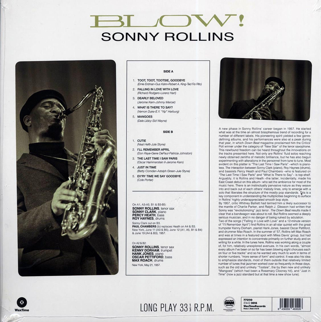 Sonny Rollins - Blow! (DMM) (ltd. ed.) (180g) (High-Def VV) (remastered)