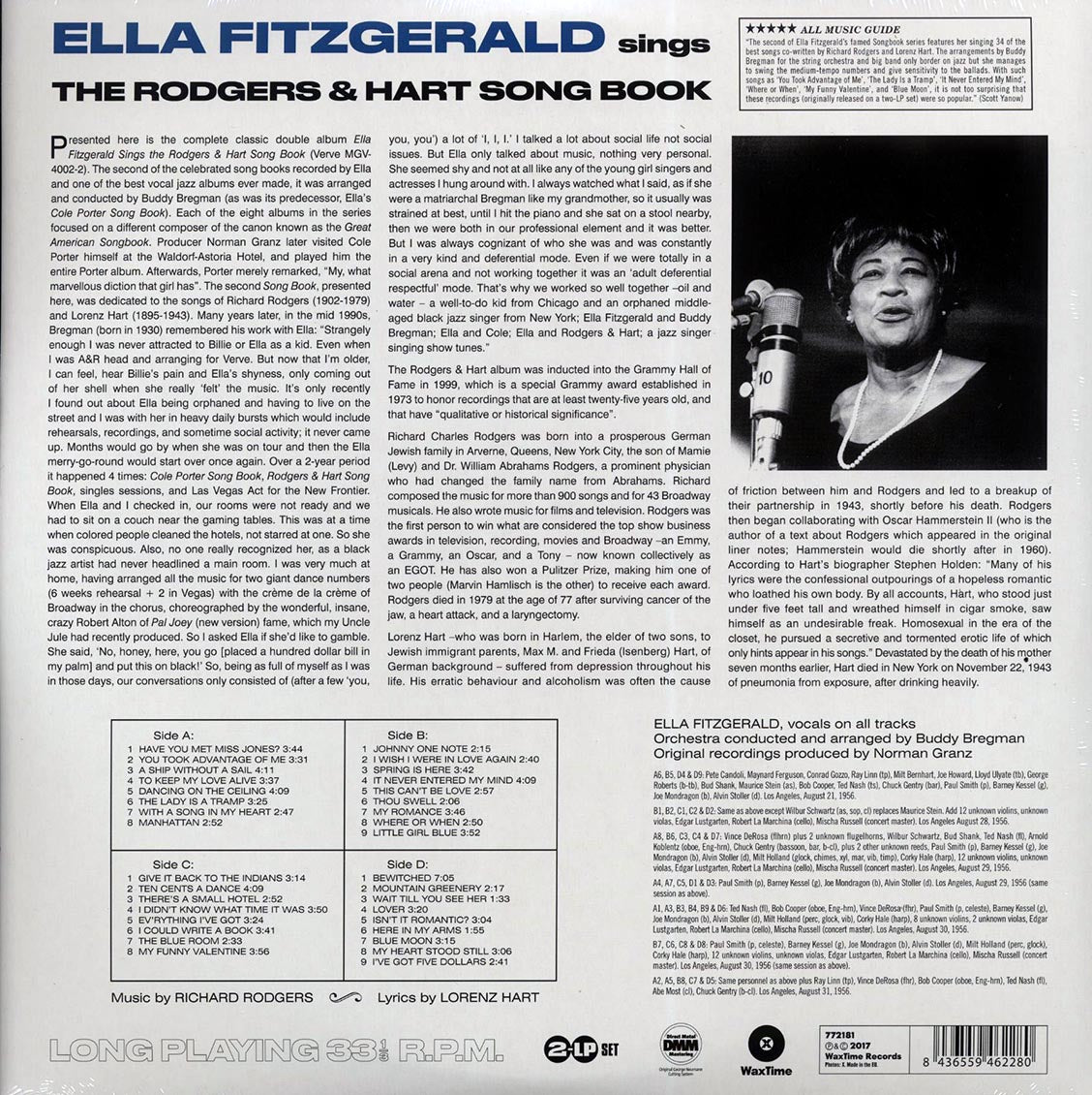 Ella Fitzgerald - Sings The Rodgers And Hart Song Book (34 tracks) (DMM) (ltd. ed.) (2xLP) (180g) (High-Def VV) (remastered)