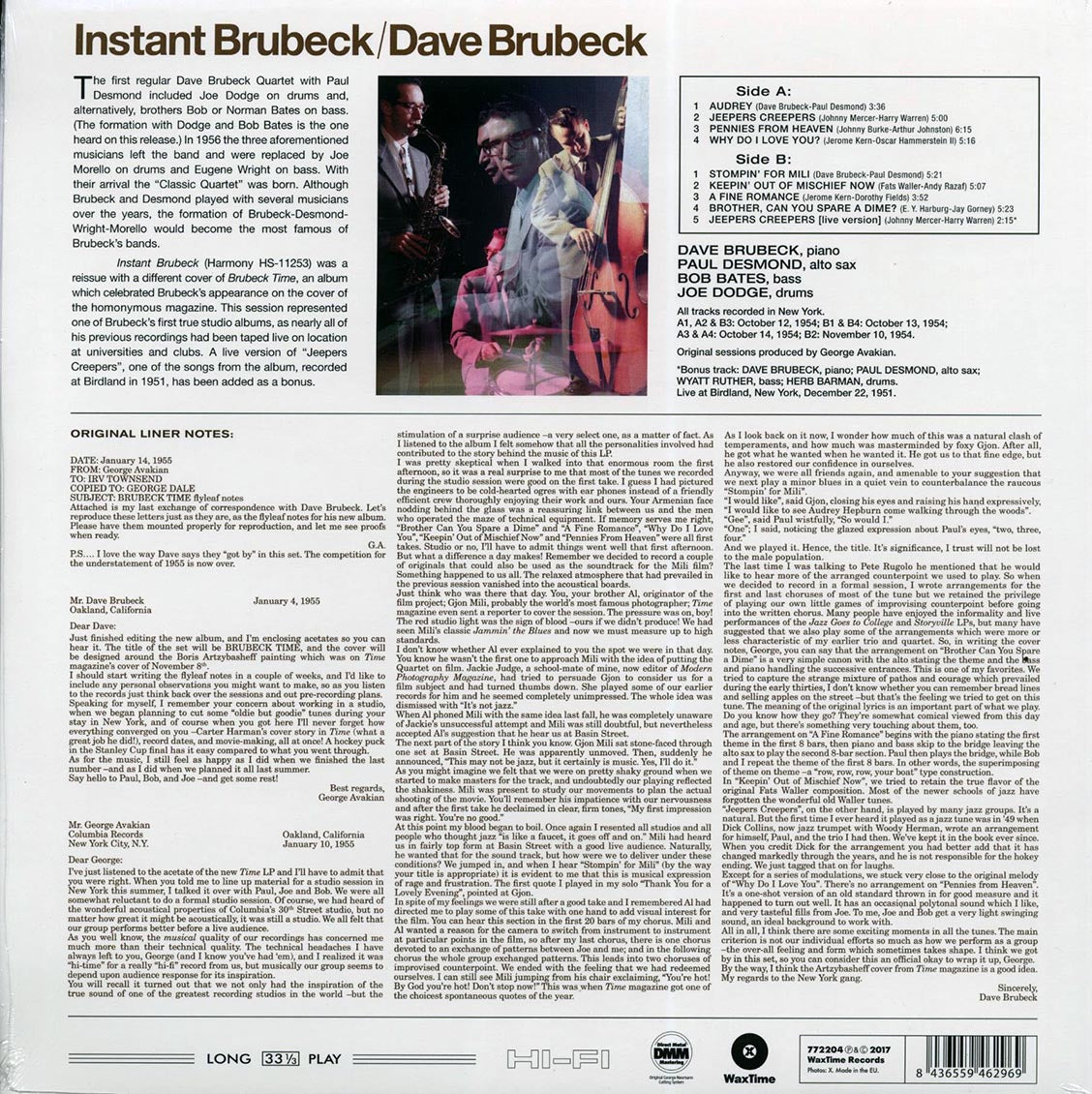 Dave Brubeck - Instant Brubeck (+ 2 bonus tracks) (DMM) (ltd. ed.) (180g) (High-Def VV) (remastered)