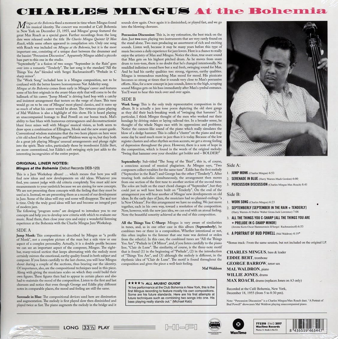 Charles Mingus - At The Bohemia (+ 2 bonus tracks) (DMM) (ltd. ed.) (180g) (High-Def VV) (remastered)
