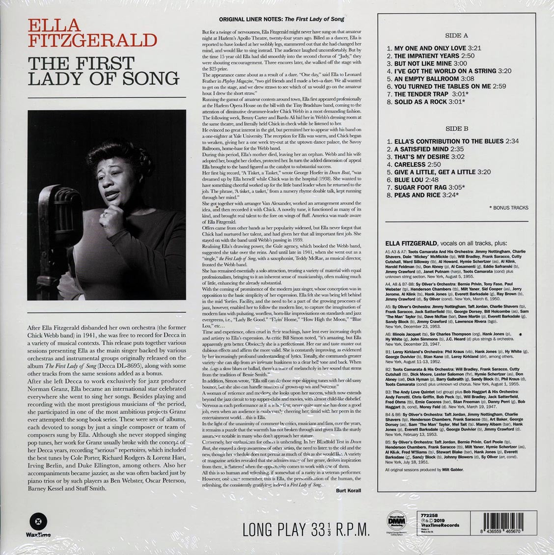 Ella Fitzgerald - The First Lady Of Song (+ 5 bonus tracks) (DMM) (ltd. ed.) (180g) (High-Def VV) (remastered)