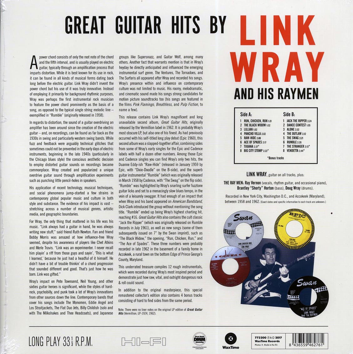 Link Wray & His Wraymen - Great Guitar Hits By Link Wray & His Raymen (+ 5 bonus tracks) (DMM) (ltd. ed.) (180g) (High-Def VV)
