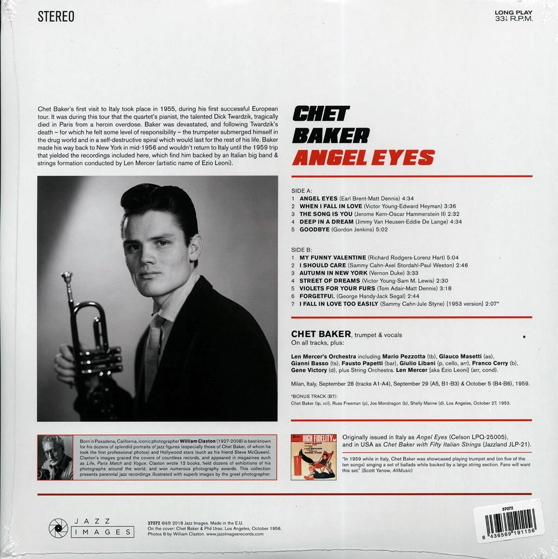 Chet Baker - Angel Eyes (+ 2 bonus tracks) (ltd. ed.) (180g)