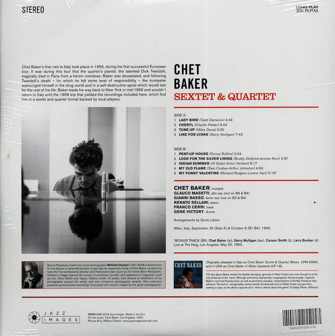 Chet Baker Sextet & Quartet - Chet Baker Sextet & Quartet (+ 2 bonus tracks) (ltd. ed.) (180g)