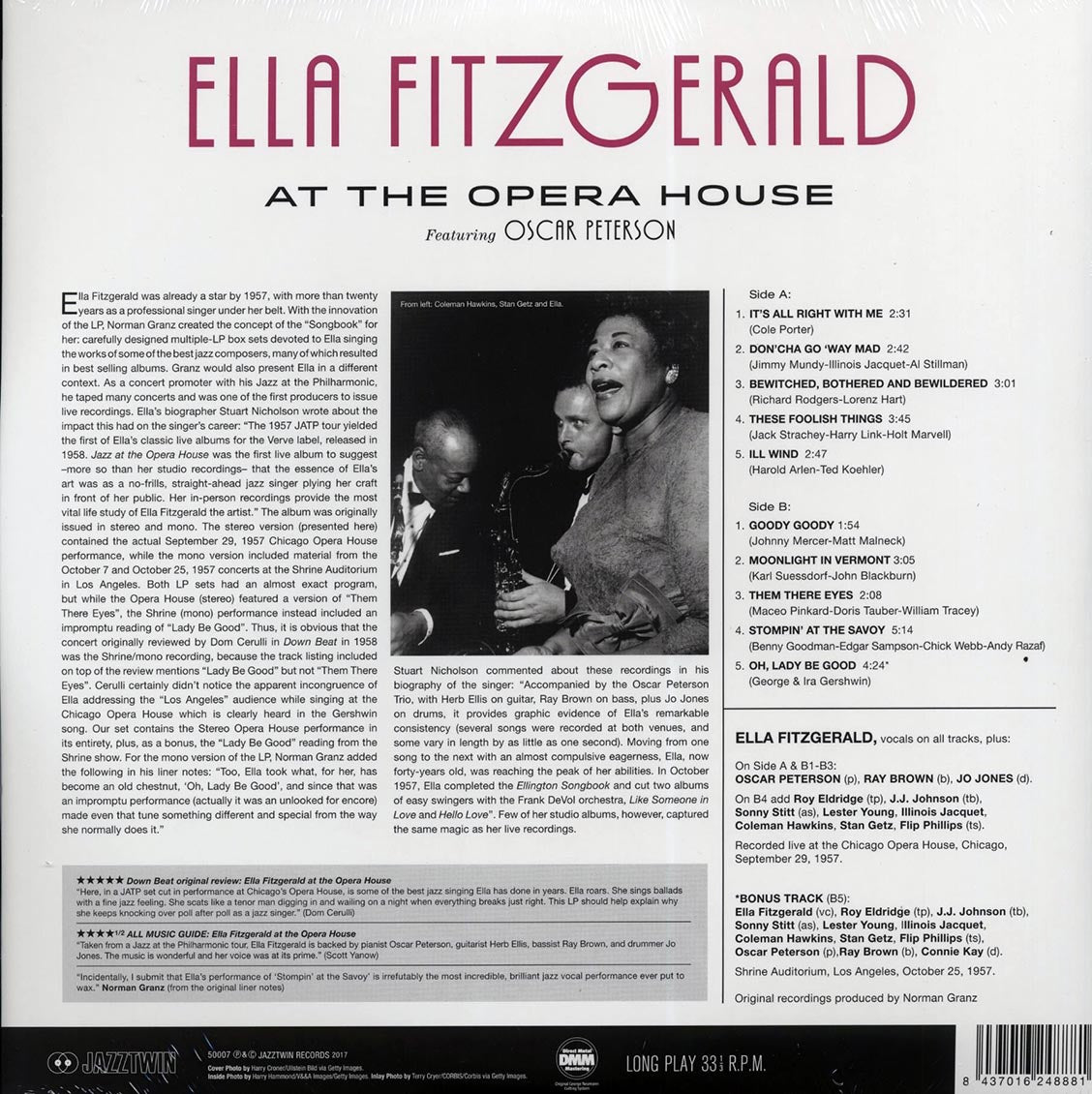 Ella Fitzgerald, Oscar Peterson - At The Opera House: Featuring Oscar Peterson (+ 2 bonus tracks) (DMM) (ltd. ed.) (180g) (High-Def VV) (remastered)