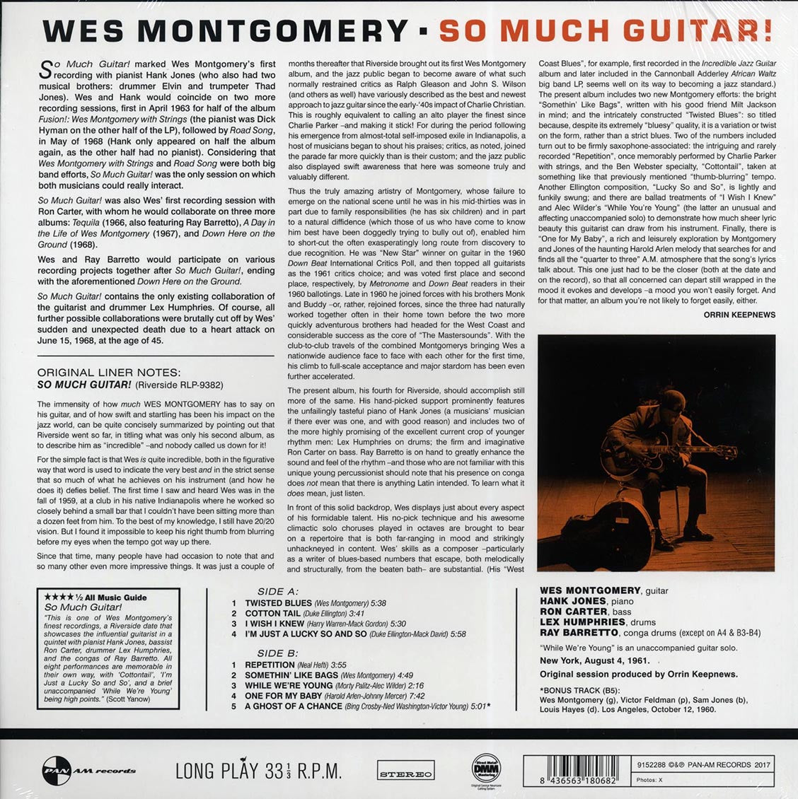 Wes Montgomery - So Much Guitar! (+ 2 bonus tracks) (DMM) (ltd. ed.) (180g) (High-Def VV) (remastered)