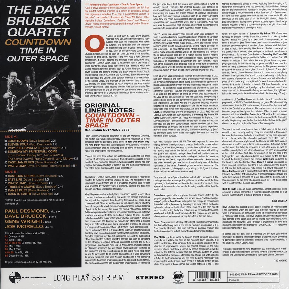 The Dave Brubeck Quartet - Countdown: Time In Outer Space (+ 2 bonus tracks) (DMM) (ltd. ed.) (180g) (High-Def VV) (remastered)