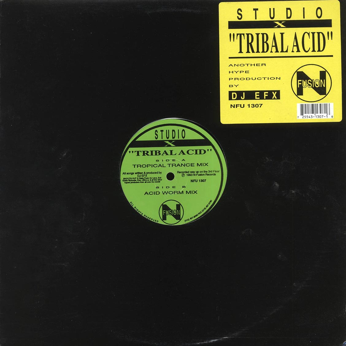 Studio X - Tribal Acid (Tropical Trance Mix)  /  Studio X - Tribal Acid (Acid Worm Mix) (orig. press)