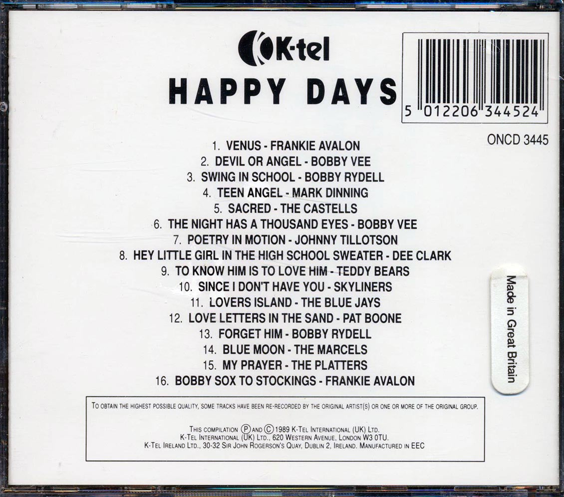Frankie Avalon, Pat Boone, The Platters, Etc. - Happy Days