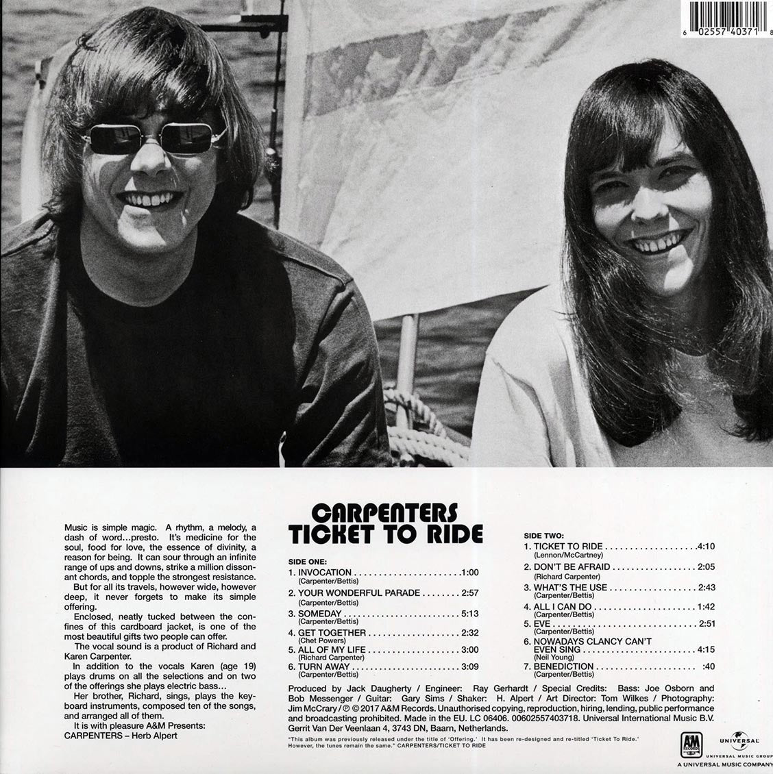 Carpenters - Ticket To Ride (incl. mp3) (180g) (remastered)