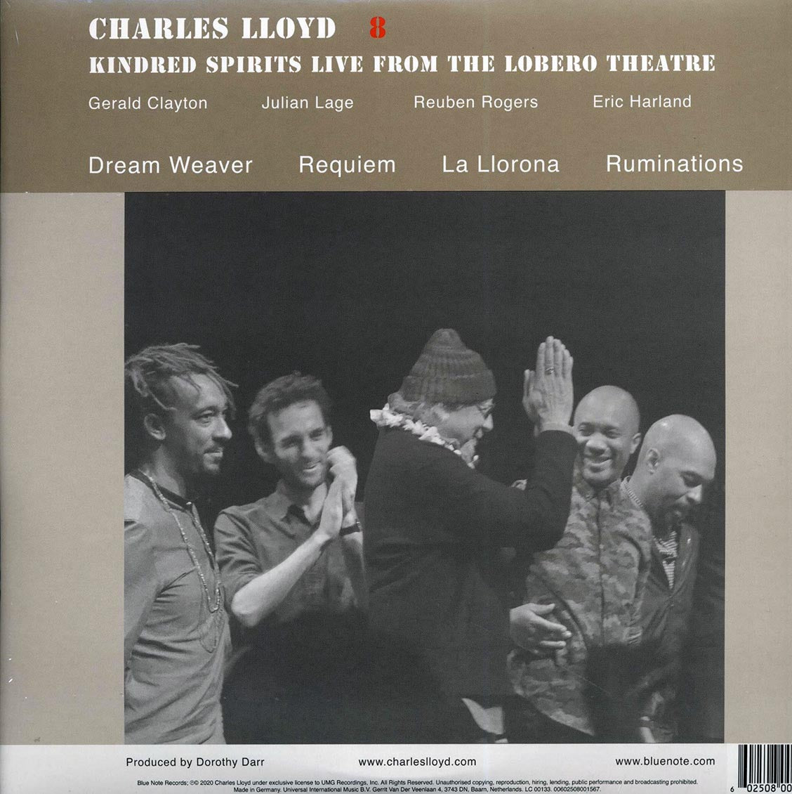 Charles Lloyd - 8: Kindred Spirits Live From The Lobero Theatre (2xLP) (incl. DVD)