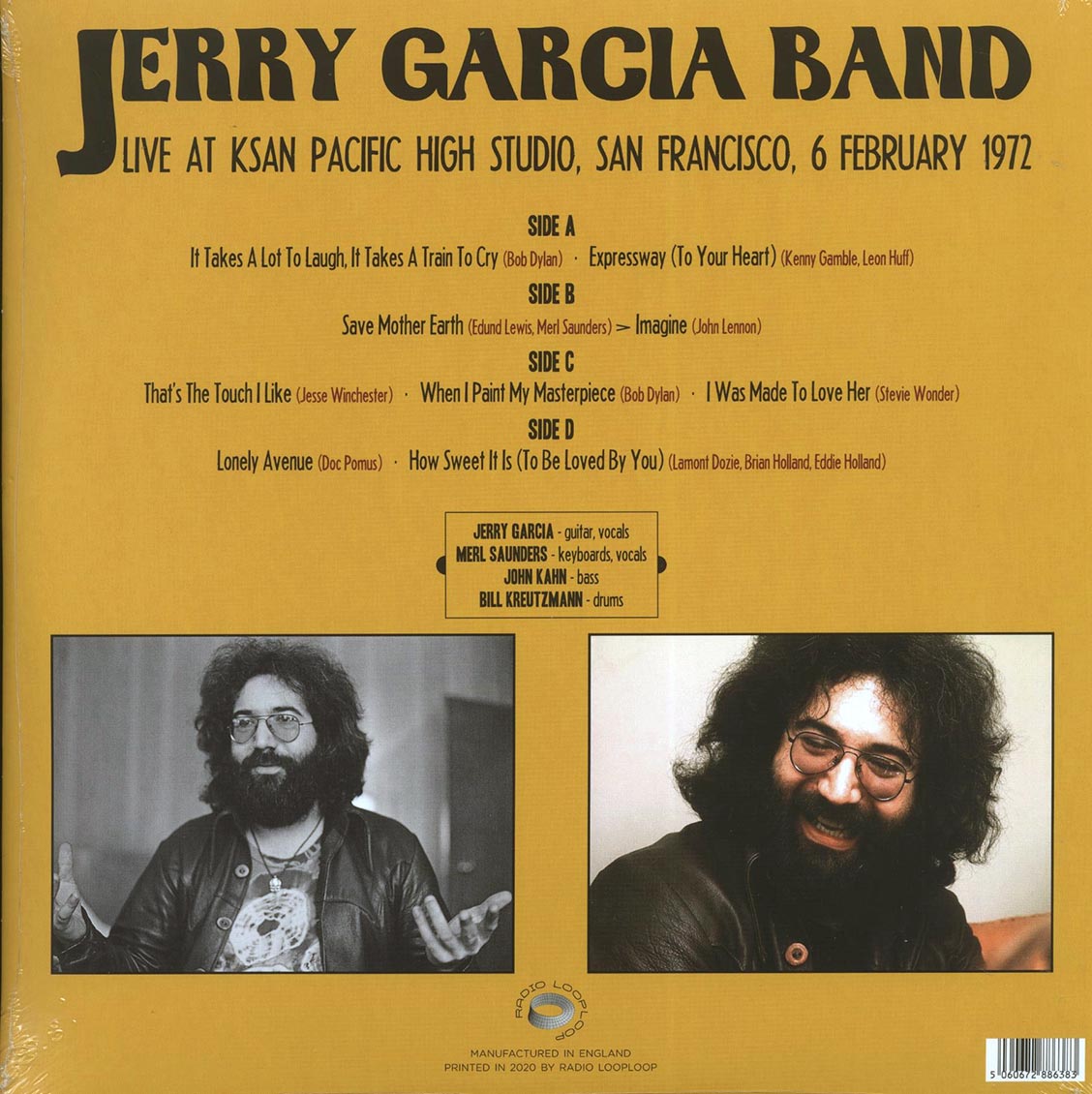 The Jerry Garcia Band - Live At KSAN Pacific High Studio, San Francisco, 6 February 1972 (ltd. 500 copies made) (2xLP)