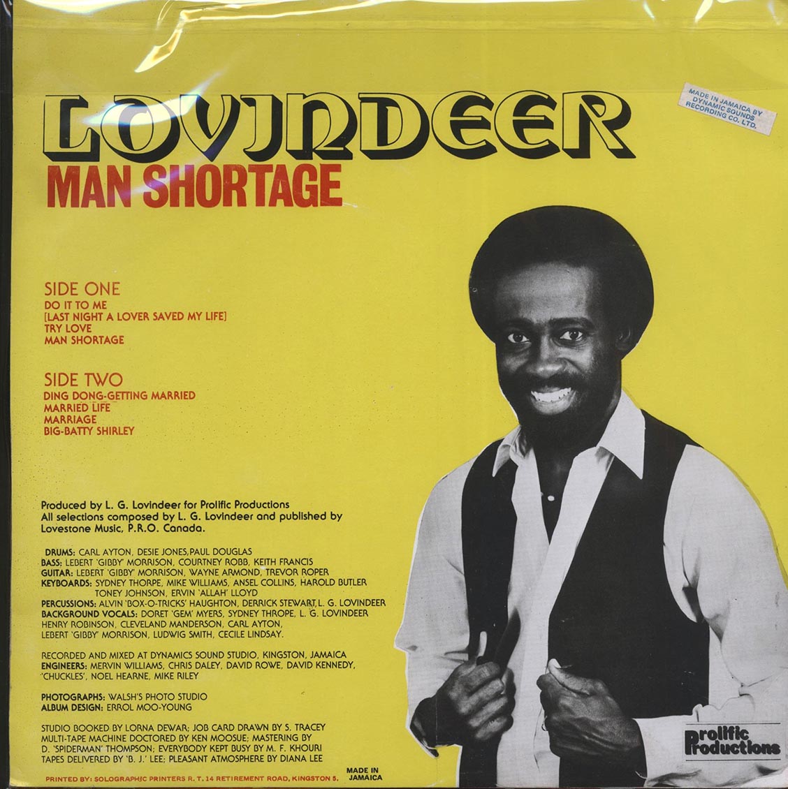 Lovindeer - Man Shortage (Jamaica press) (orig. press)