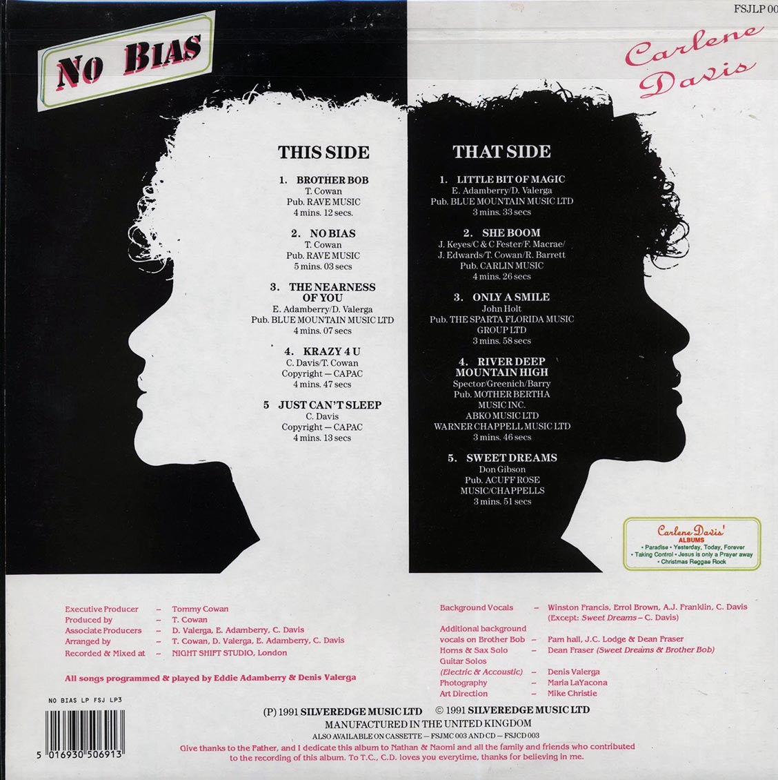 Carlene Davis - No Bias (UK press) (orig. press)