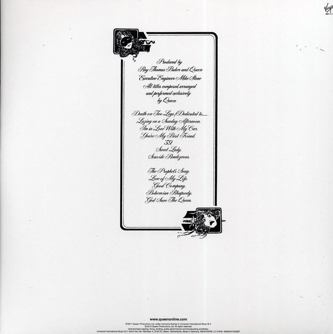 Queen - A Night At The Opera (180g) (remastered) (audiophile)
