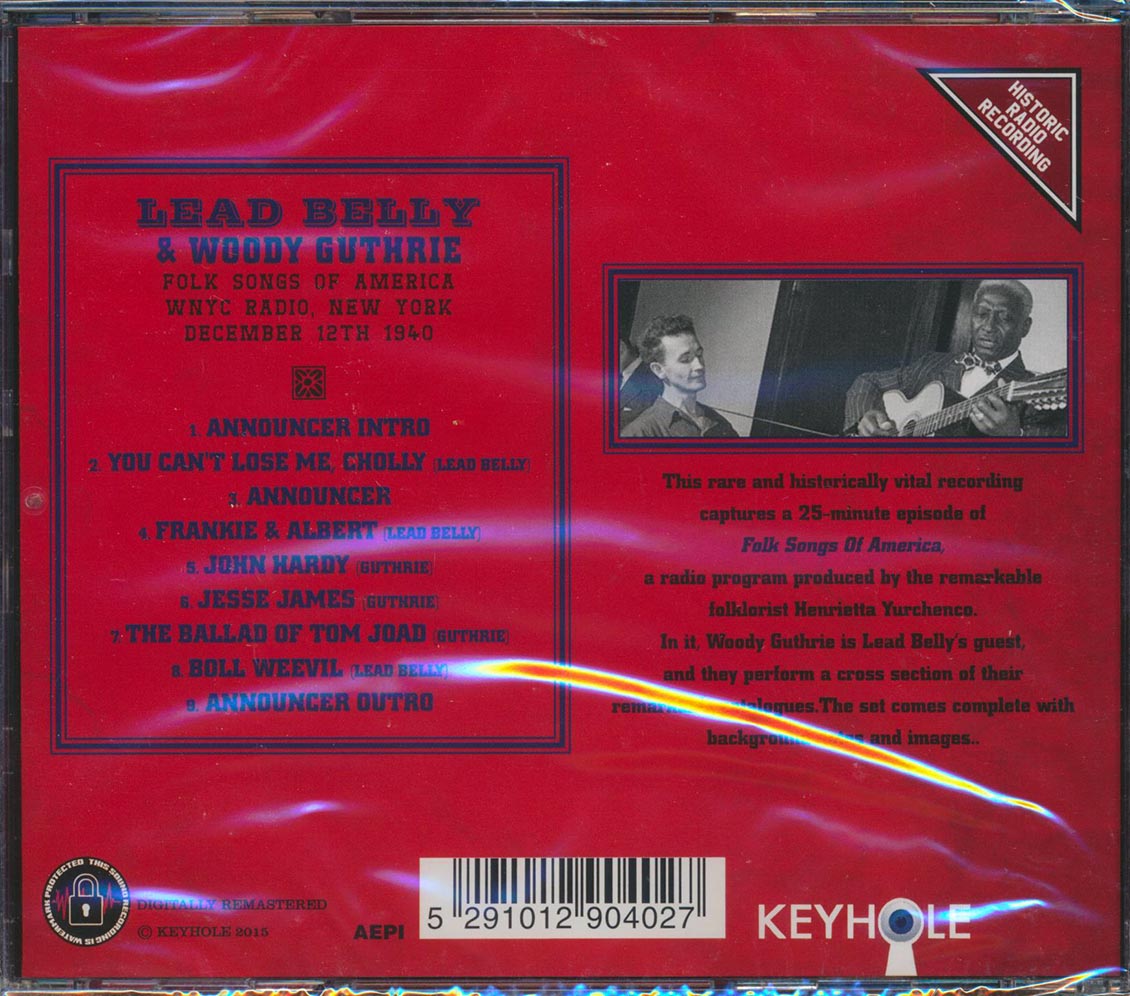 Leadbelly, Woody Guthrie - Folk Songs Of America: WNYC Radio New York 12th December 1940 (remastered)