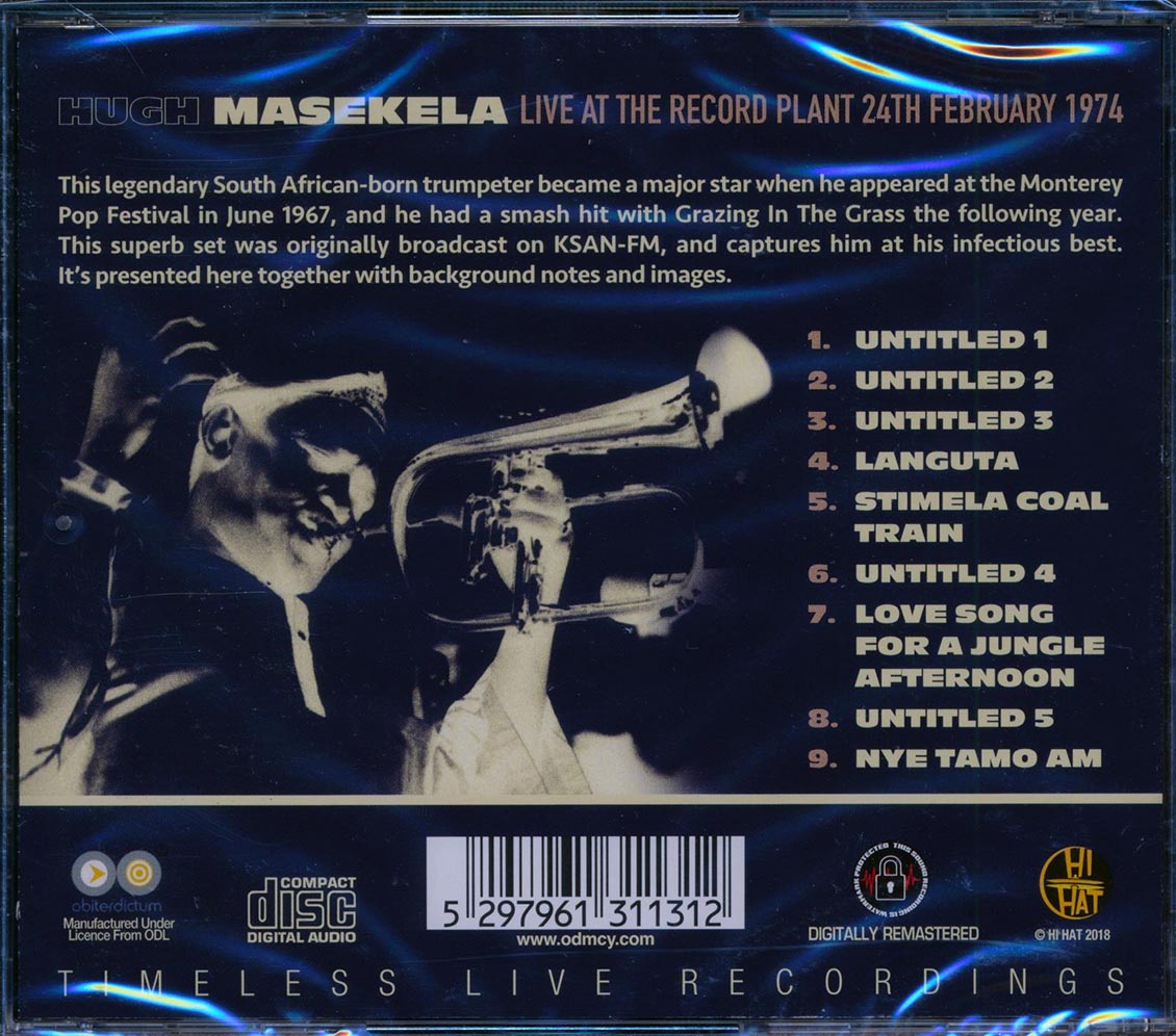 Hugh Masekela - Live At The Record Plant 24th February 1974 (incl. 8-page booklet) (remastered)
