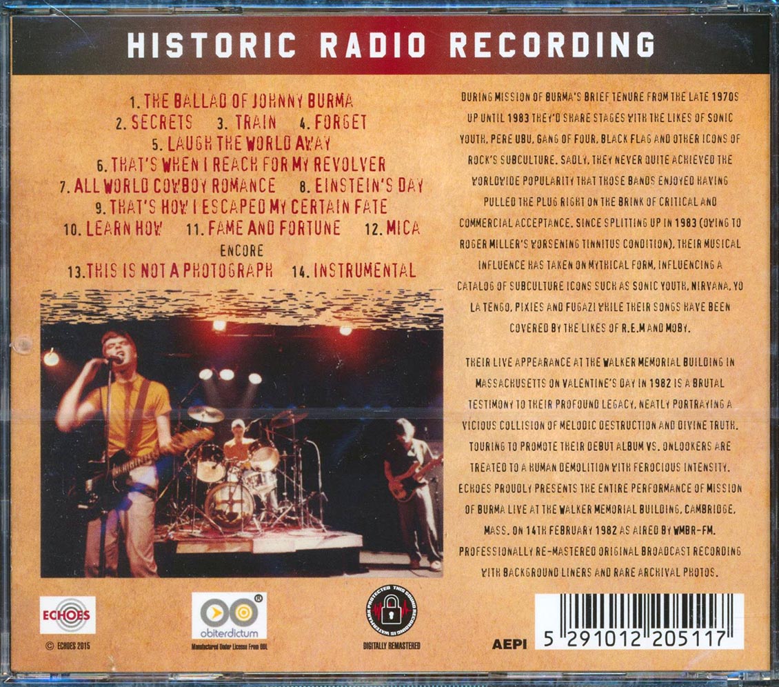 Mission Of Burma - Live At MIT, 1982 (incl. 8-page booklet) (remastered)