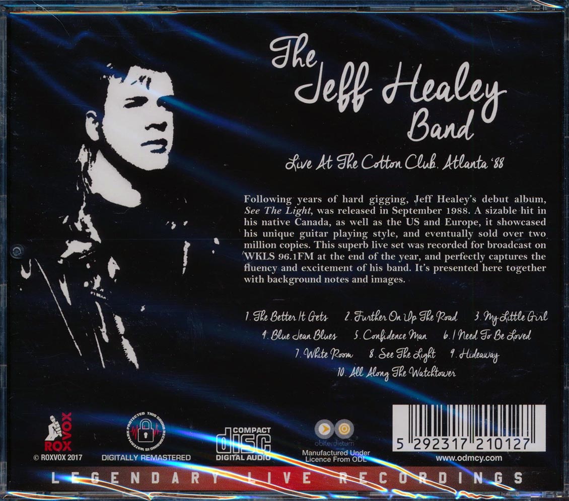 The Jeff Healey Band - Live At The Cotton Club Atlanta '88 (incl. 8-page booklet) (remastered)