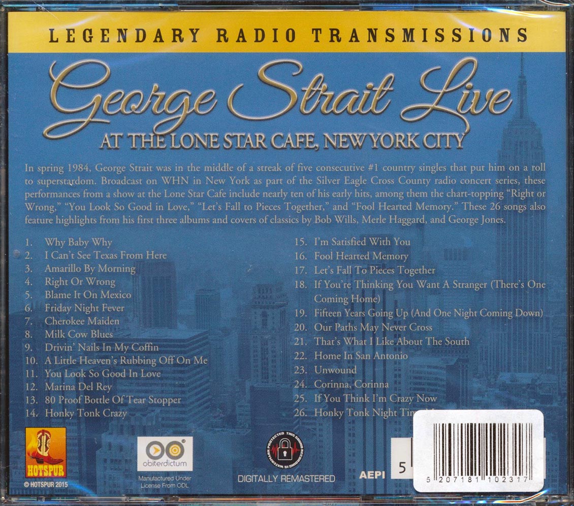 George Strait - Live At The Lone Star Cafe New York City (incl. 8-page booklet) (remastered)