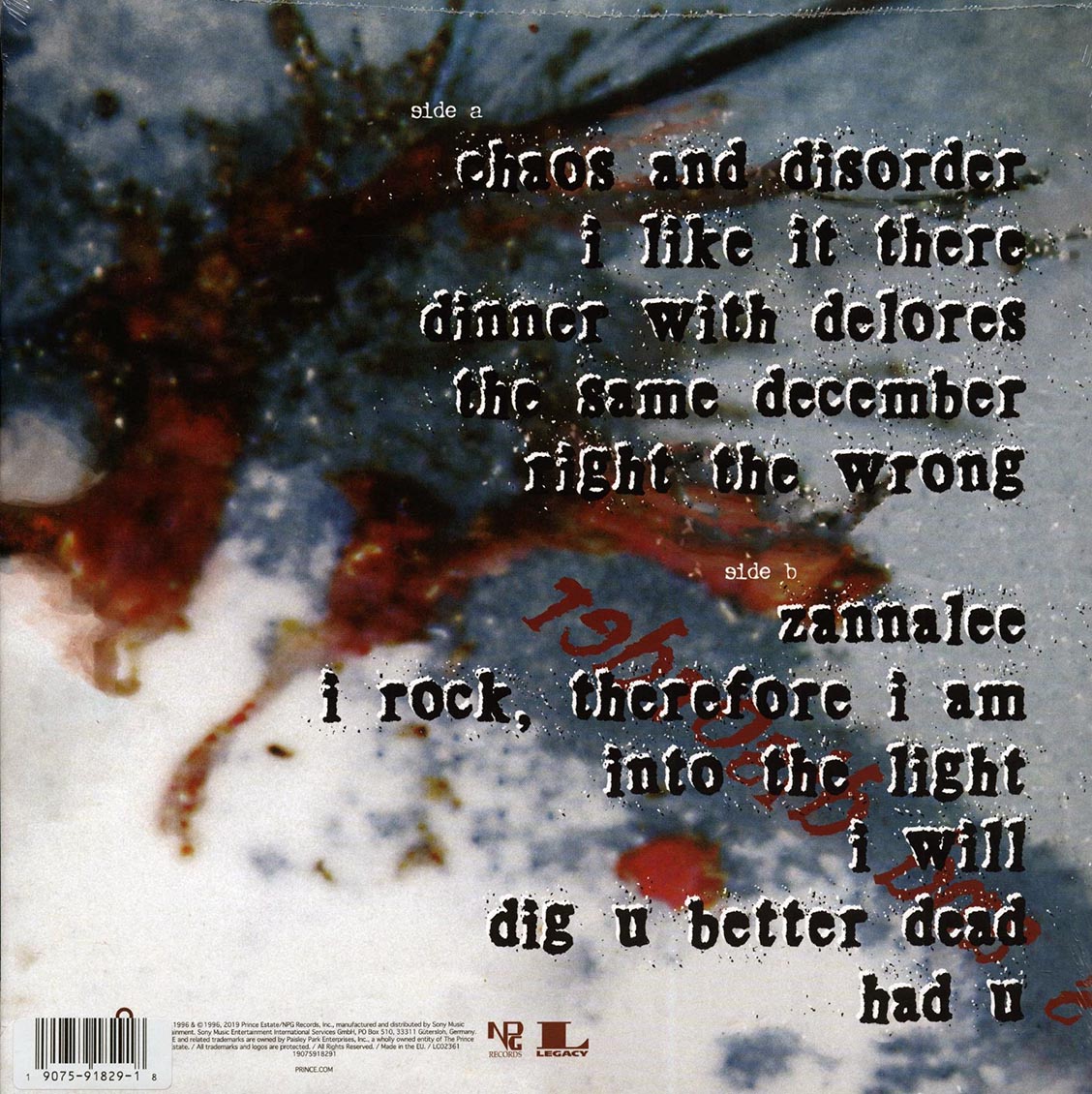 Prince - Chaos And Disorder (incl. mp3)