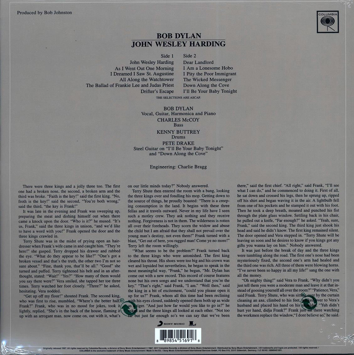 Bob Dylan - John Wesley Harding (180g) (remastered)
