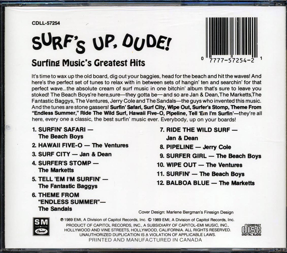 Beach Boys, Ventures, Jan & Dean, Etc. - Surf's Up Dude: Surfing Music's Greatest Hits
