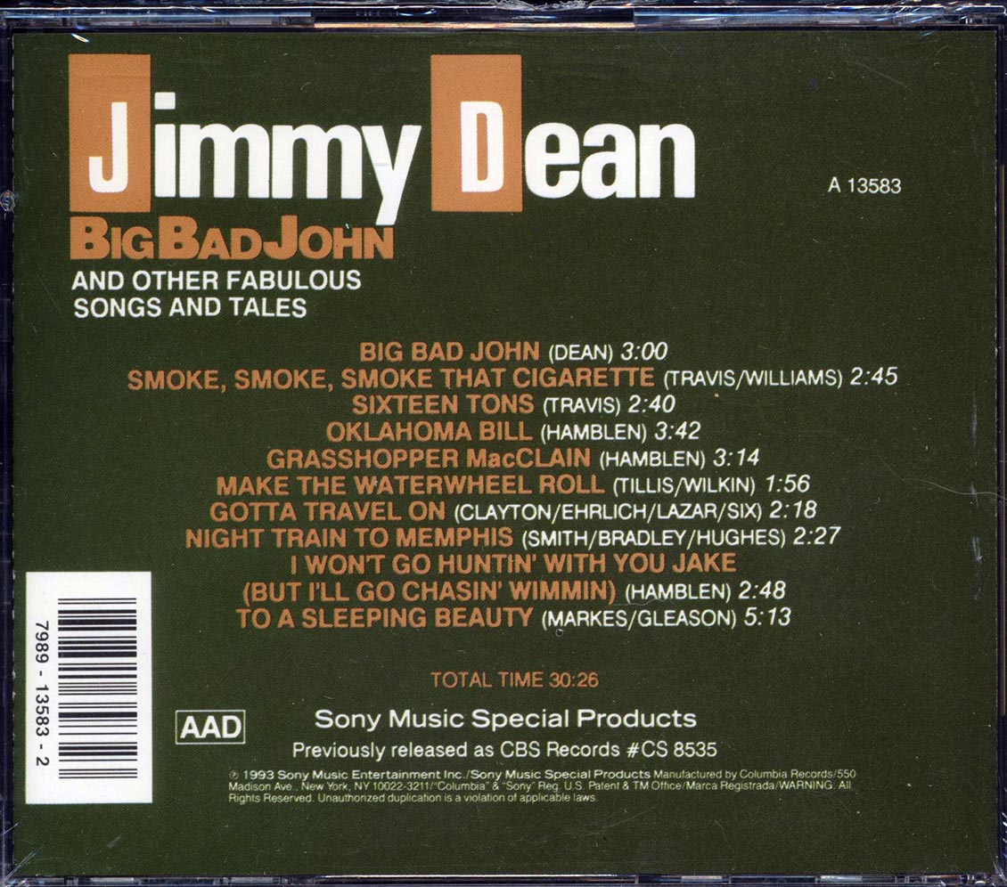 Jimmy Dean - Big Bad John And Other Fabulous Songs And Tales