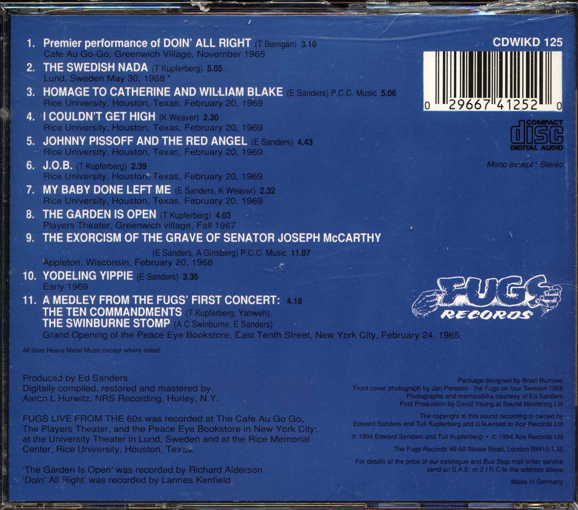 Fugs - Live From The 60s