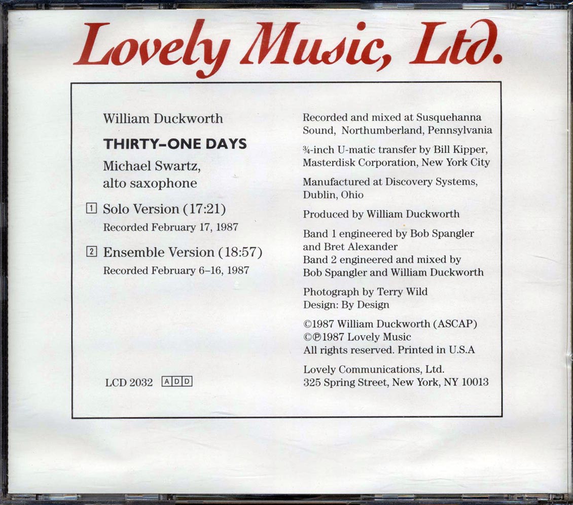 William Duckworth - 31 Days