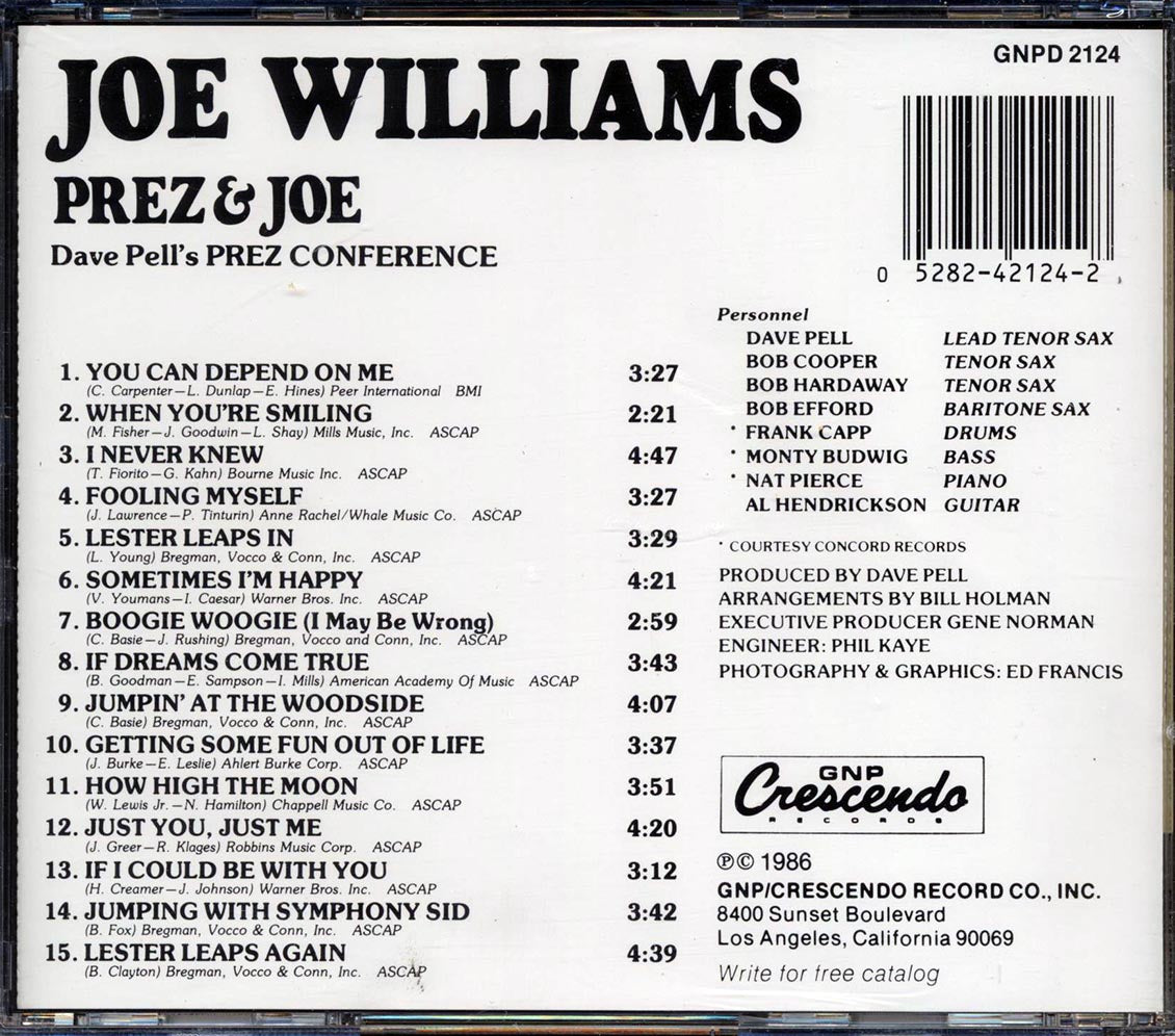 Joe Williams, Prez & Joe - Dave Pell's Prez Conference In Celebration Of Lester Young