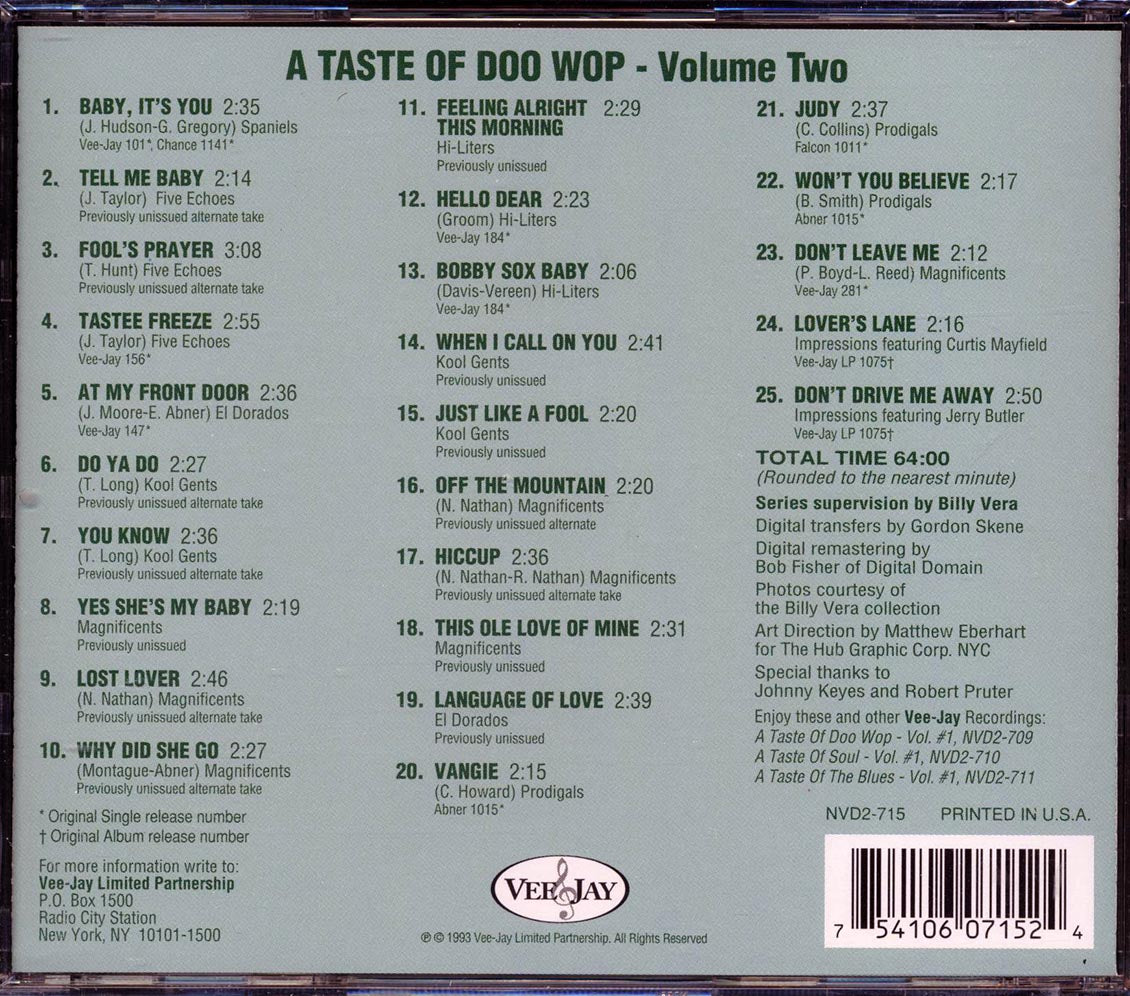 Five Echoes, The Spaniels, Magnificents, Etc. - A Taste Of Doo Wop Volume 2