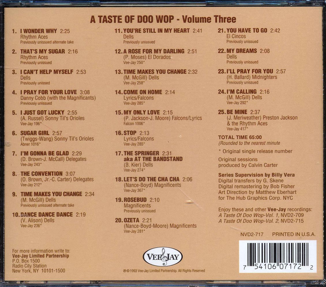 Rhythm Aces, The Dells, The Delegates, Etc. - A Taste Of Doo Wop Volume 3