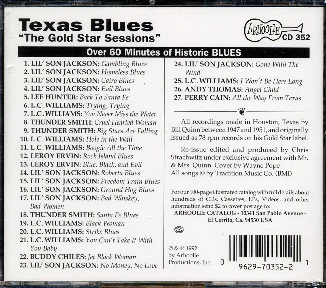 Lil' Son Jackson, LC Williams, Thunder Smith, Etc. - Texas Blues: Bill Quinn's Gold Star Recordings (23 tracks)