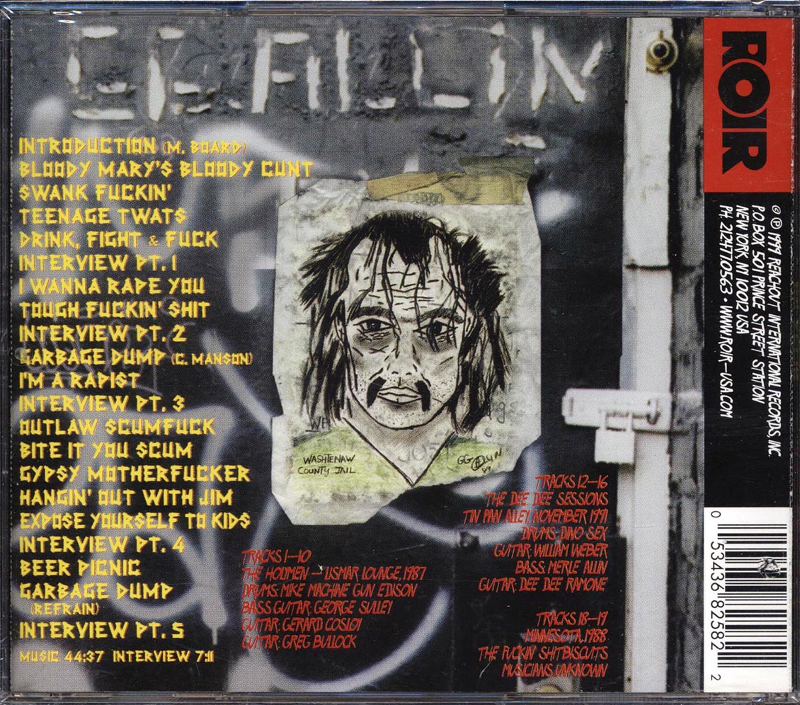 GG Allin - Res-Erected (marked/ltd stock)