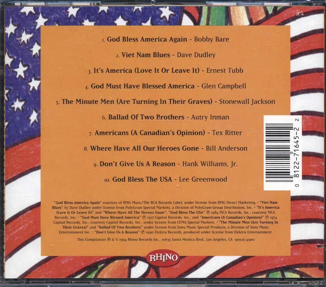 Bobby Bare, Dave Dudley, Ernest Tubb, Etc. - Country Shots: God Bless America (marked/ltd stock)