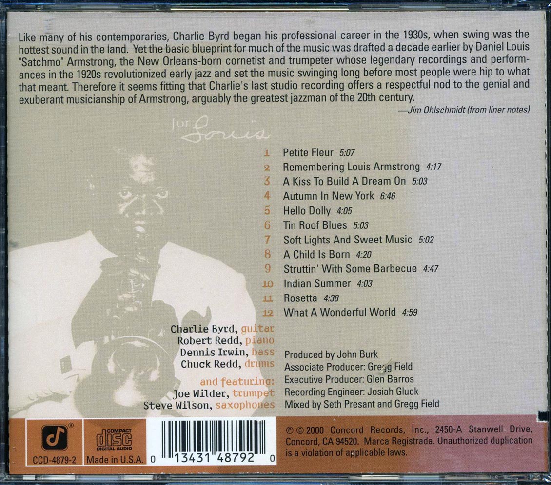 Charlie Byrd - For Louis (marked/ltd stock)