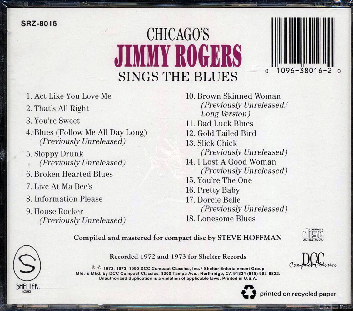 Jimmy Rogers - Chicago's Jimmy Rogers Sings The Blues