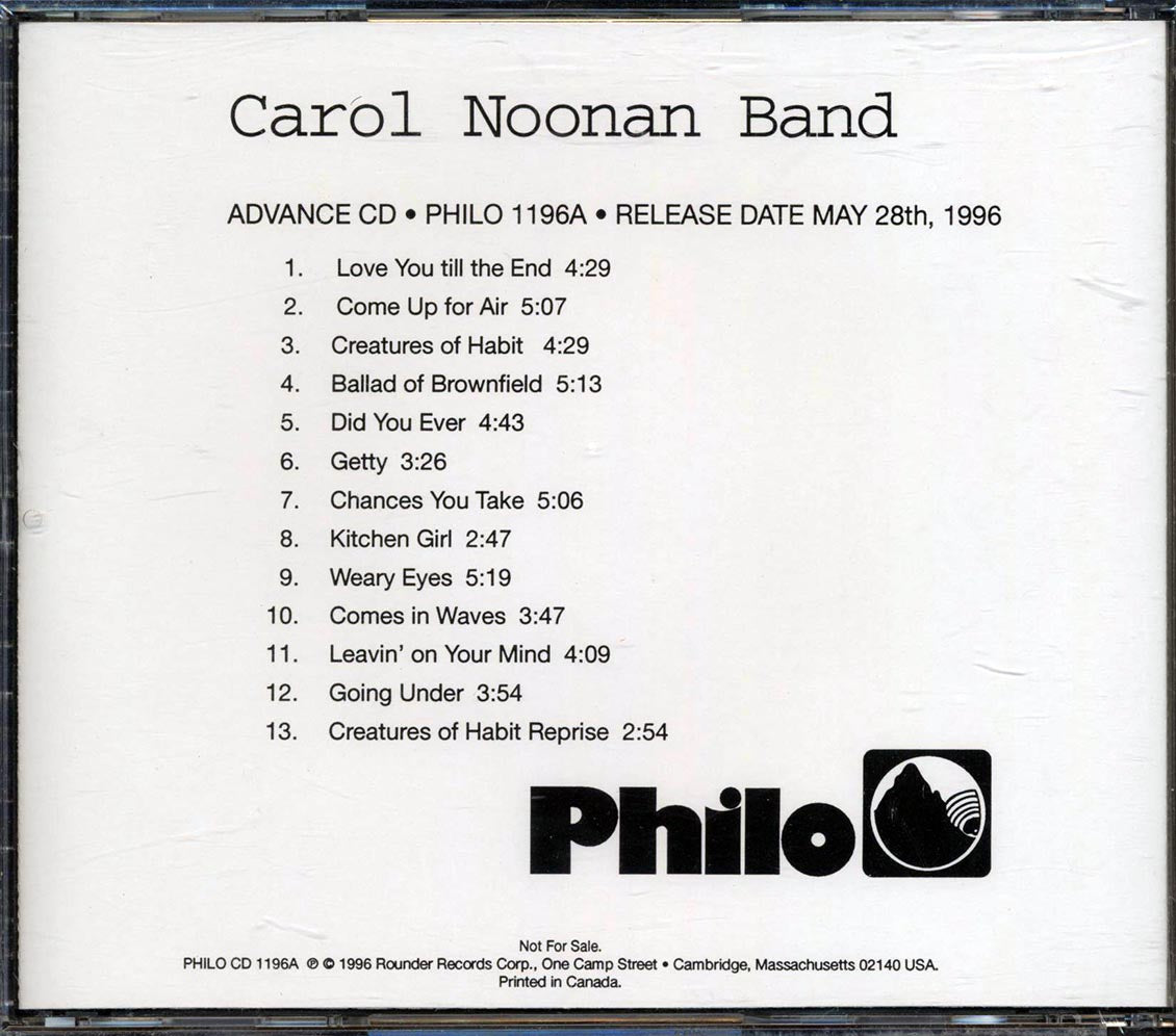 Carol Noonan Band - Noonan Building & Wrecking ADVANCE CD