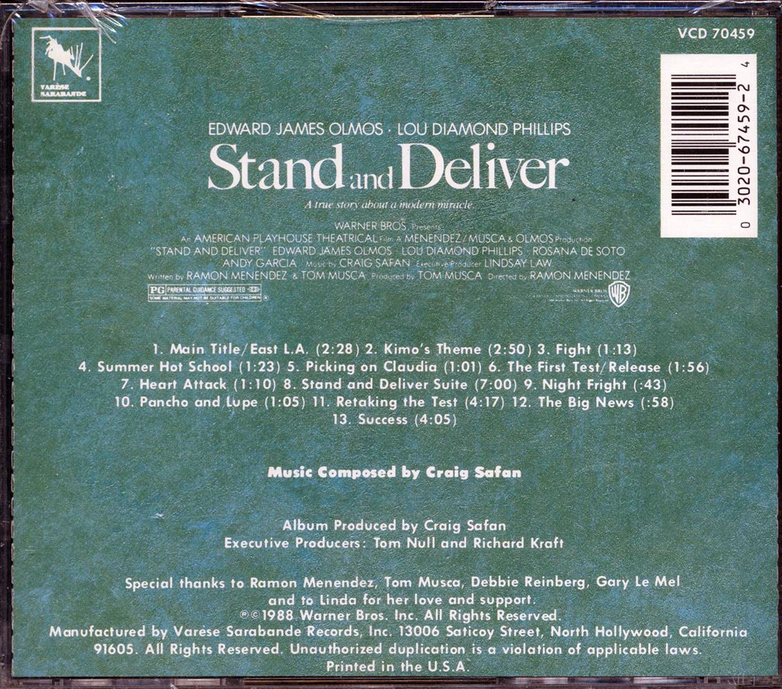 Craig Safan - Stand And Deliver: Original Motion Picture Soundtrack