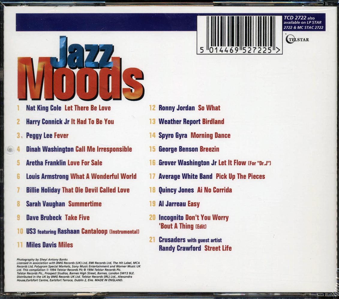 Nat King Cole, Harry Connick Jr., Peggy Lee, Etc. - Jazz Moods: 21 Smooth Jazz Originals (21 tracks)
