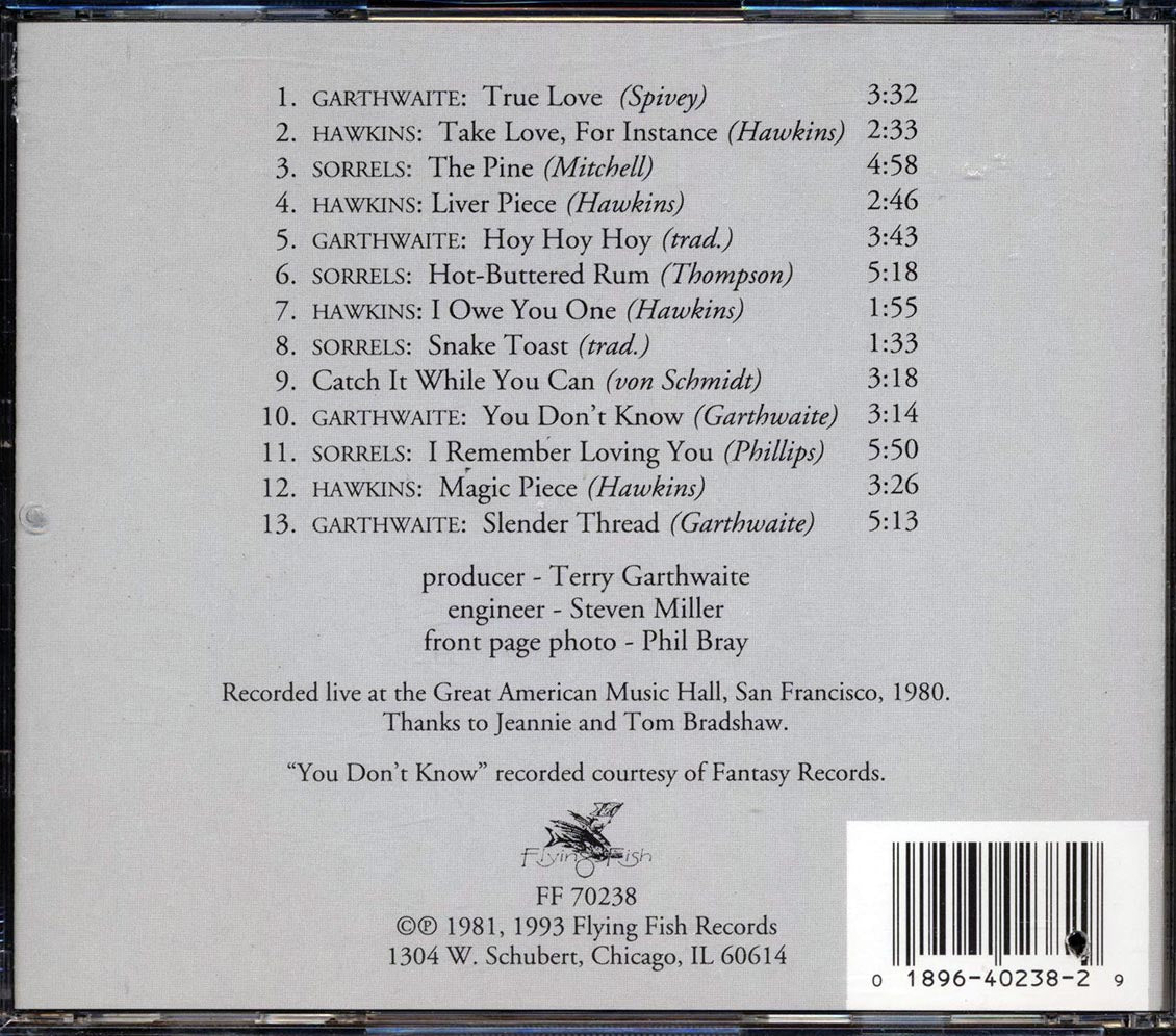 Terry Garthwaite, Bobbie Louise Hawkins, Rosalie Sorrels - Live At The Great American Music Hall (marked/ltd stock)