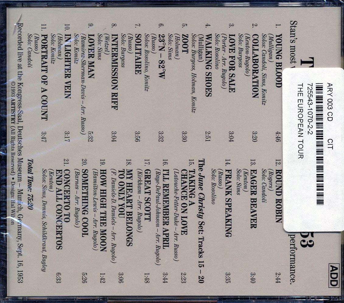 Stan Kenton & His Orchestra - The European Tour 1953 (21 tracks)