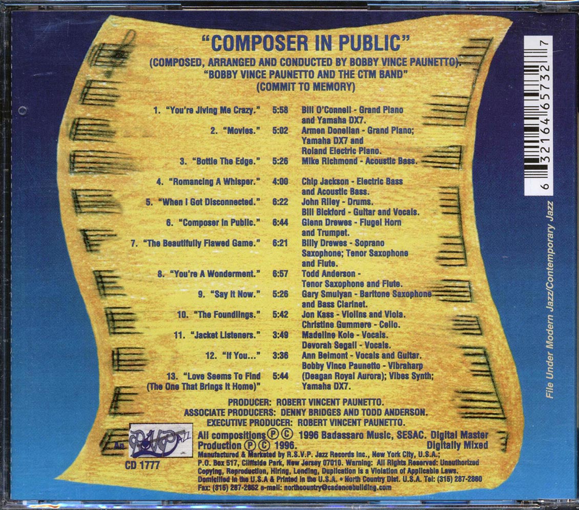 Bobby Vince Paunetto - Composer In Public