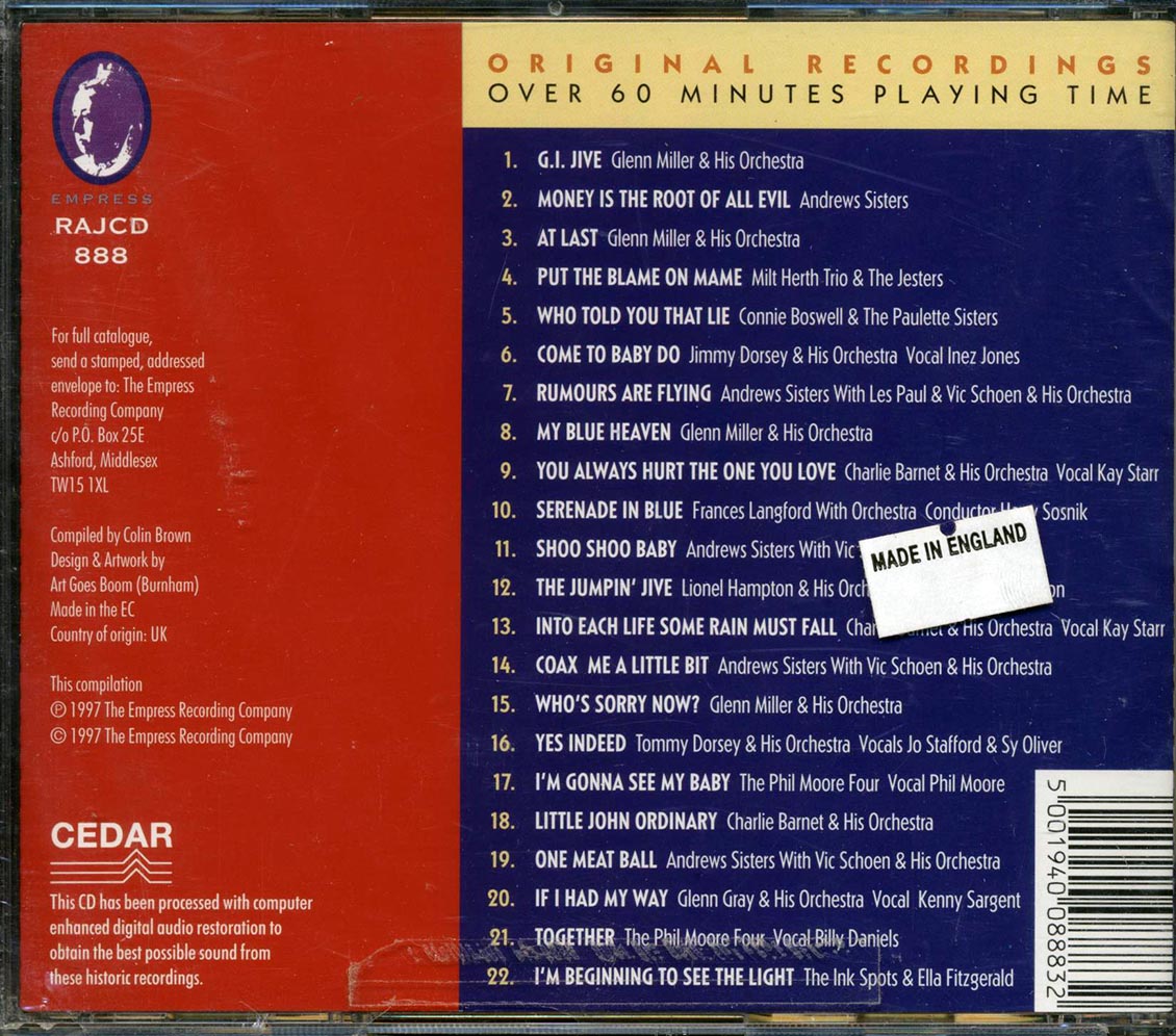 Glenn Miller & His Orchestra, Andrews Sisters, Lionel Hampton Orchestra, Etc. - G.I. Jive (22 tracks)
