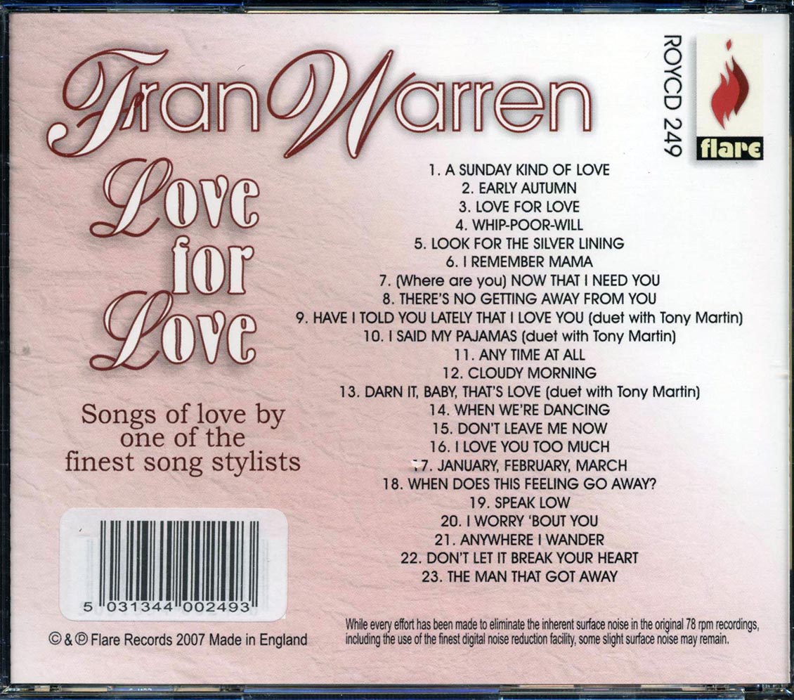 Fran Warren - Love For Love (23 tracks)