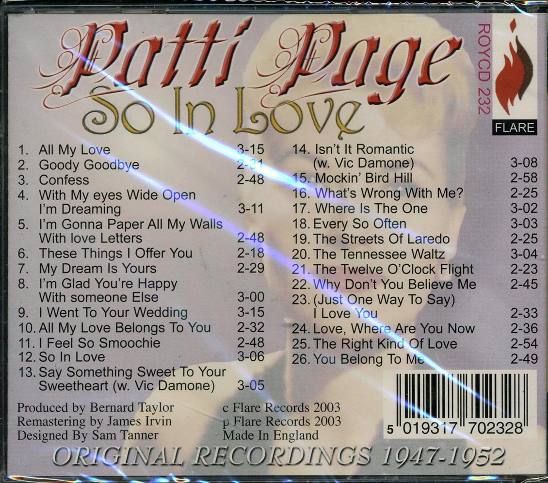 Patti Page - So In Love (26 tracks)