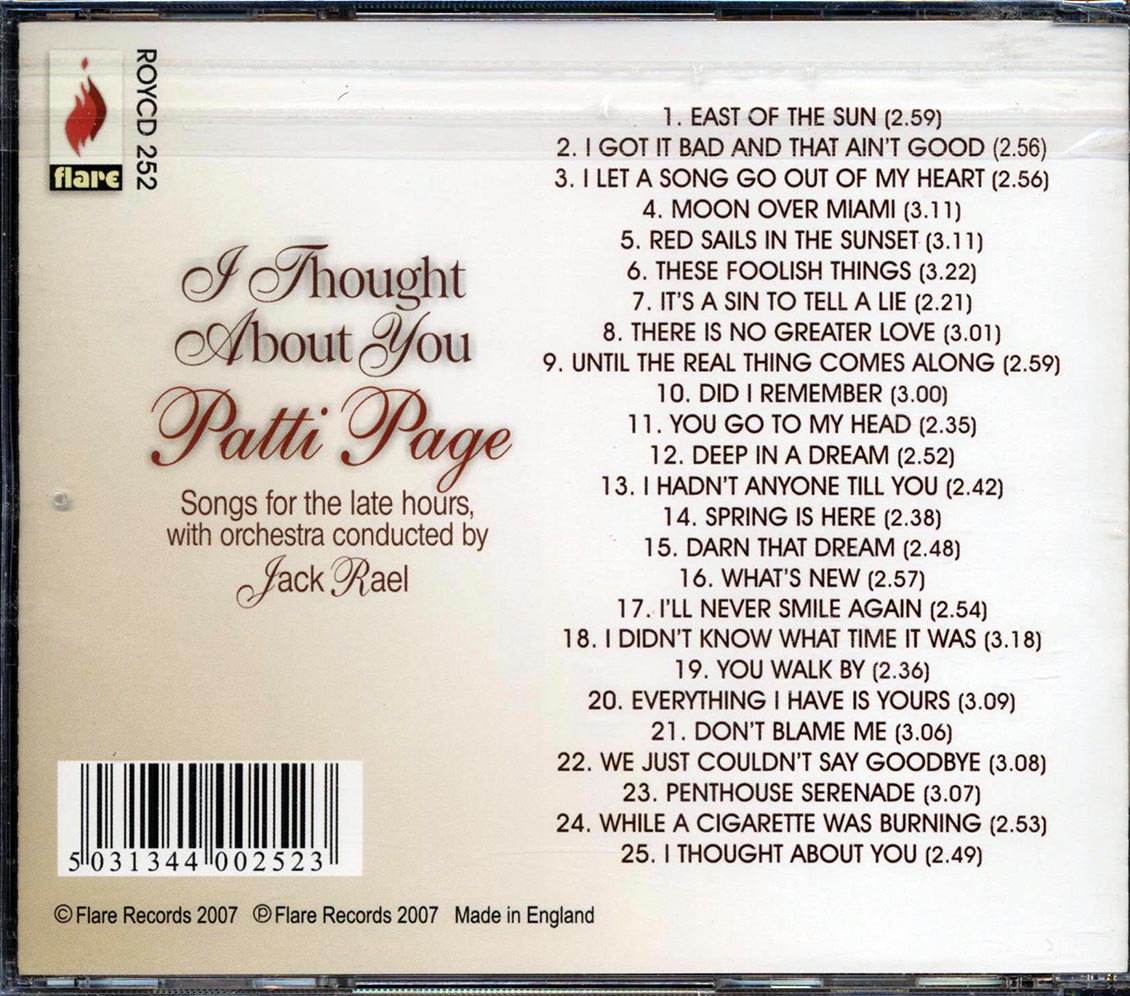 Patti Page - I Thought About You (25 tracks)