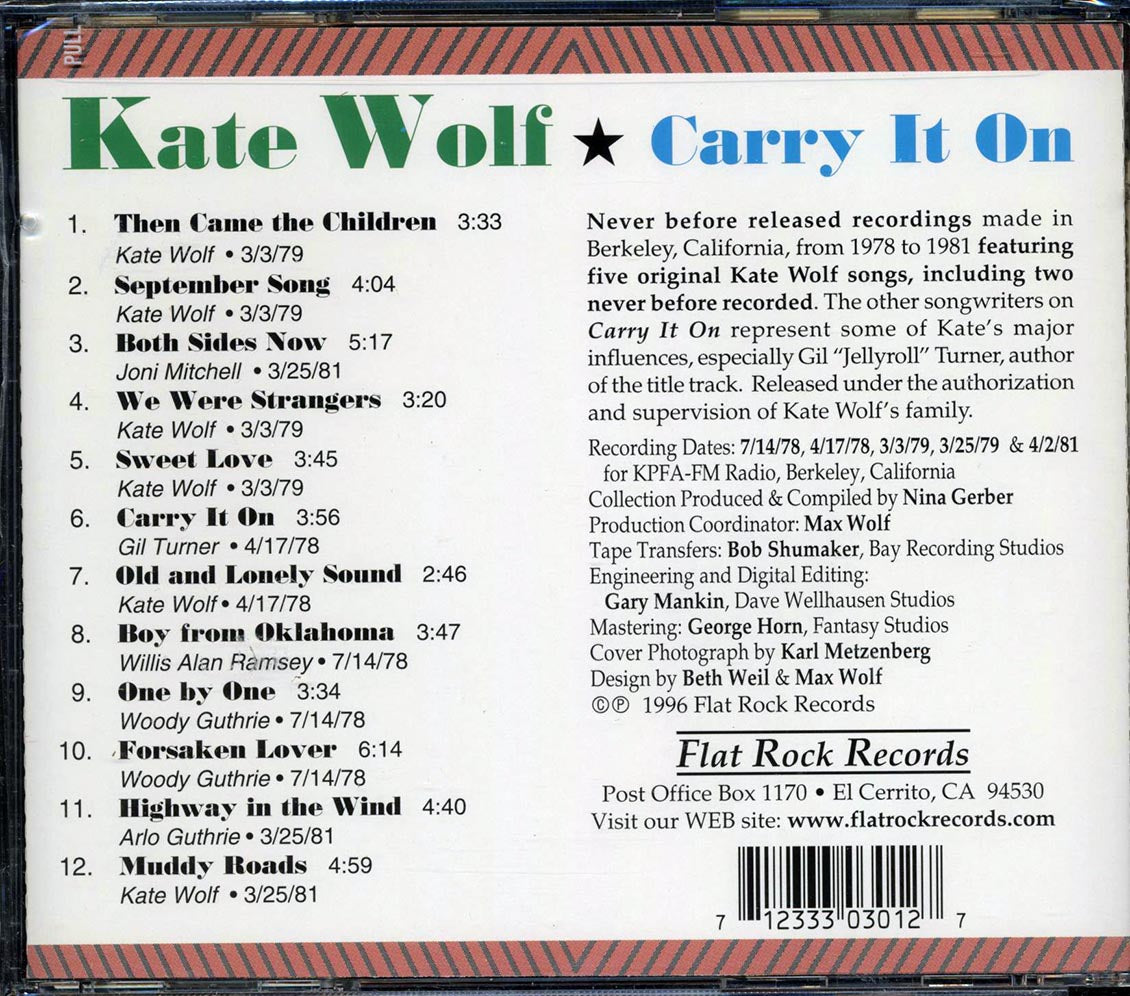 Kate Wolf - Carry It On