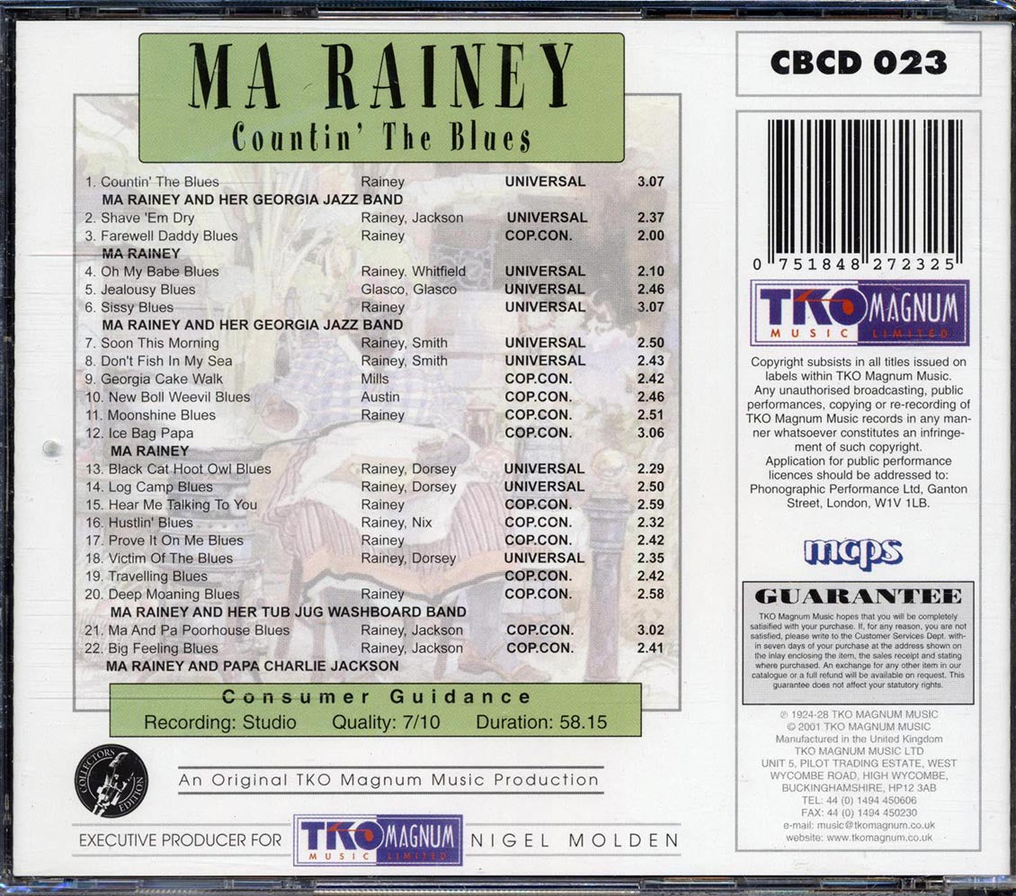 Ma Rainey - Countin' The Blues (22 tracks)